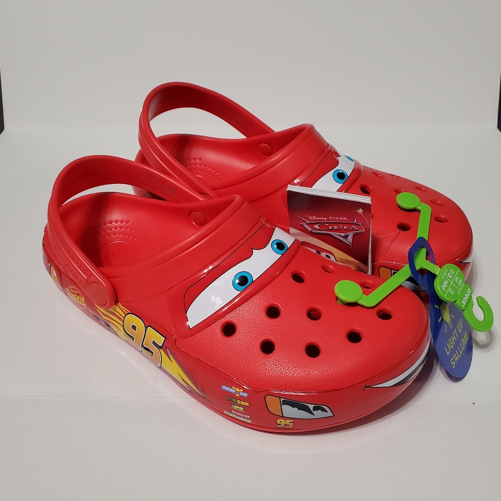 AUTHENTIC, Crocs Lightning McQueen ADULT CLOGS **LIGHT-UP**